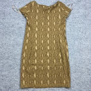 Ralph Lauren dress women's M Geometric Western snakeskin alligator gold